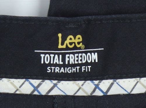 Lee Men's Black Straight Fit Chino Trousers 38x29 Cotton Blend