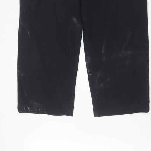 Lee Men's Black Straight Fit Chino Trousers 38x29 Cotton Blend