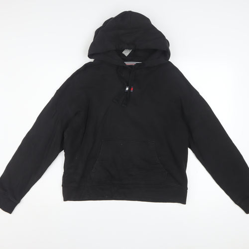 Tommy Jeans Women's Black Cotton Pullover Hoodie Size M