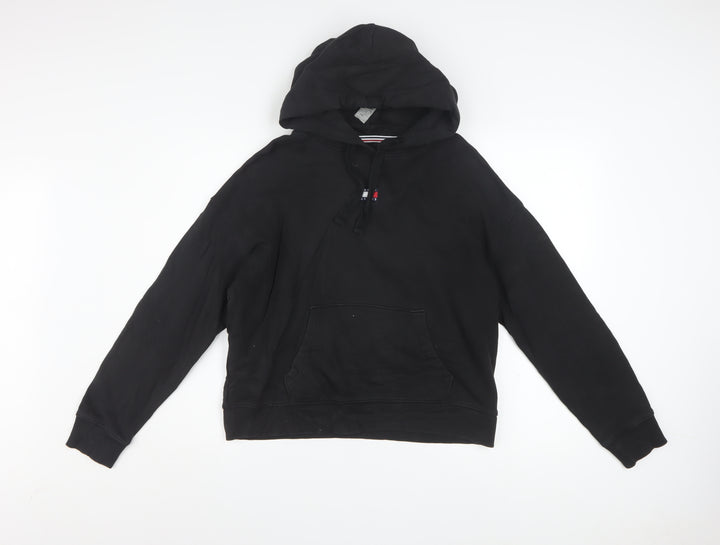 Tommy Jeans Women's Black Cotton Pullover Hoodie Size M