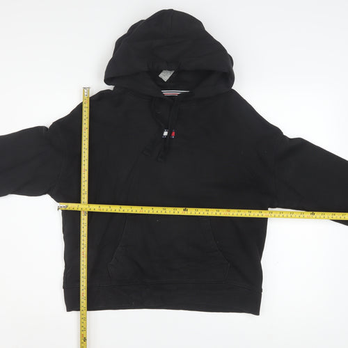Tommy Jeans Women's Black Cotton Pullover Hoodie Size M