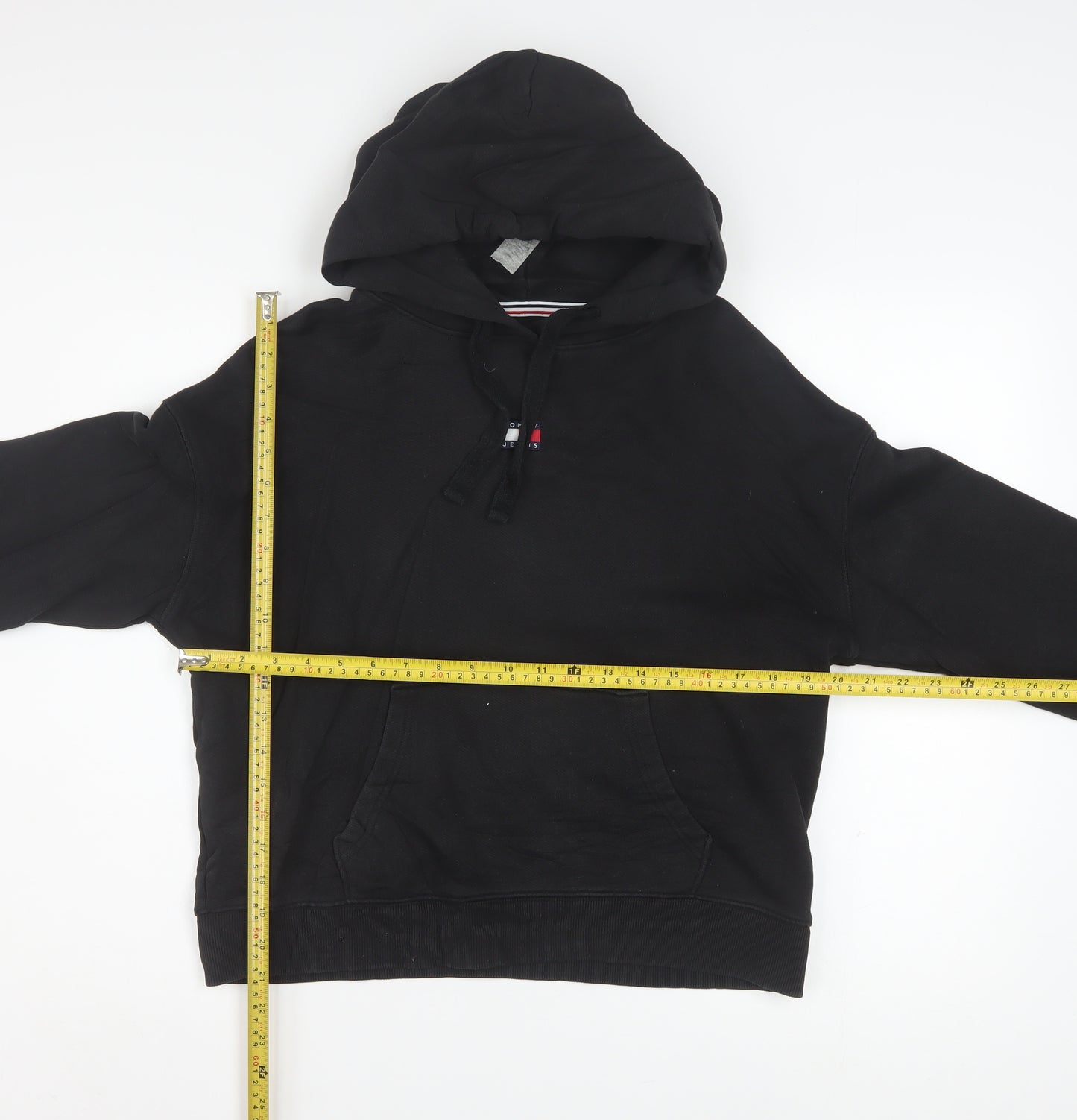 Tommy Jeans Women's Black Cotton Pullover Hoodie Size M