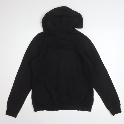 Puma Womens Black Large Pullover Hoodie With Pink Logo