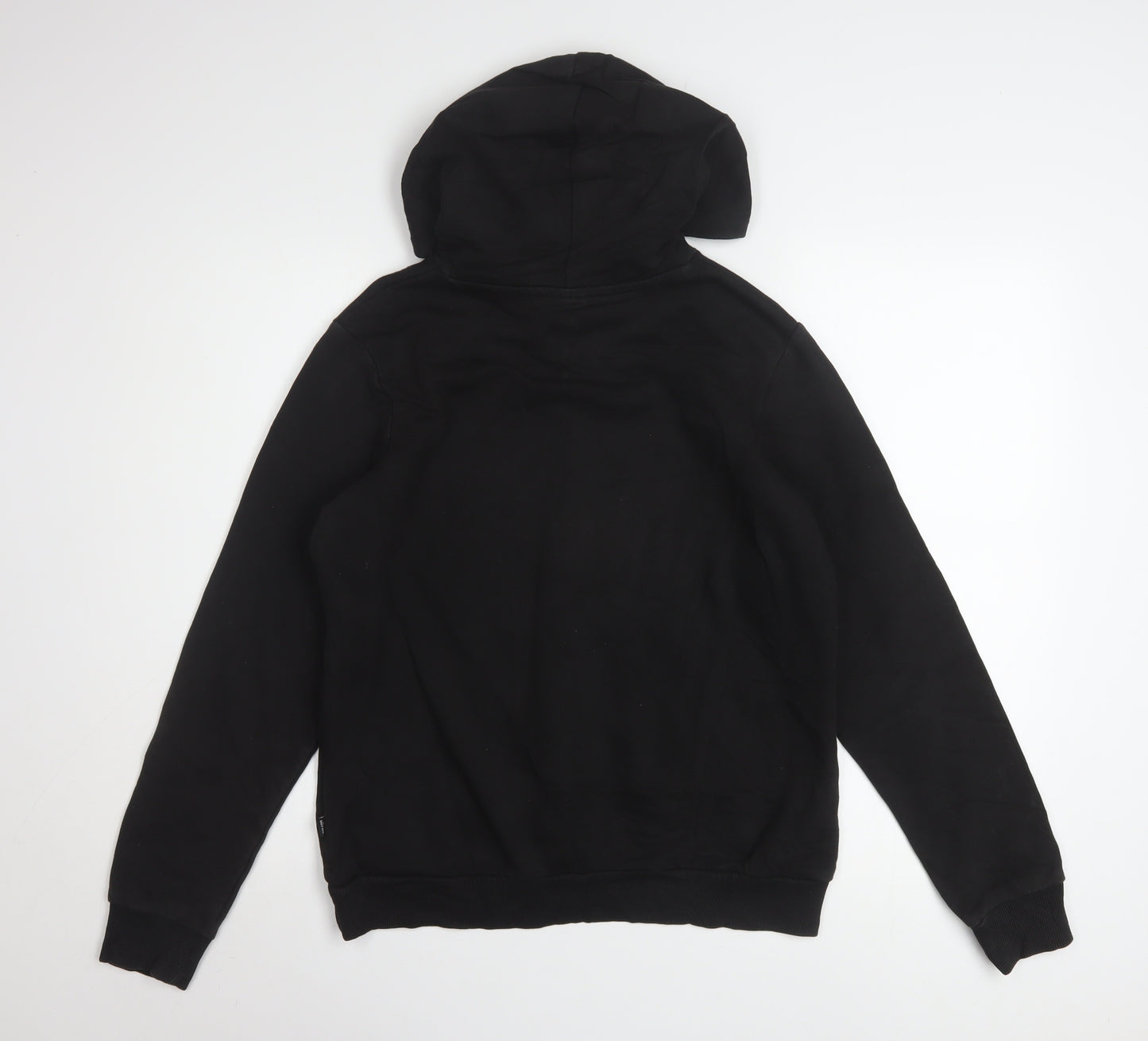 Puma Womens Black Large Pullover Hoodie With Pink Logo