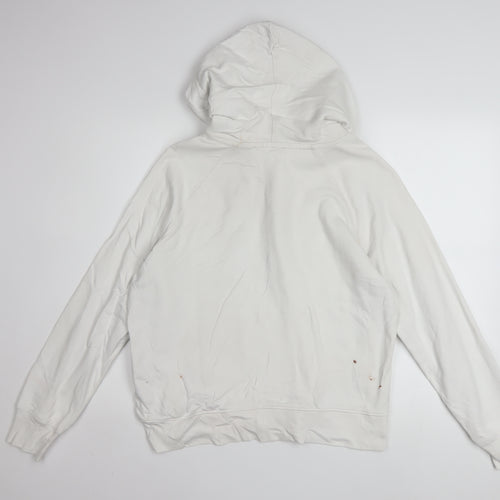 Levi's Men's White Small Pullover Hoodie with Logo Print