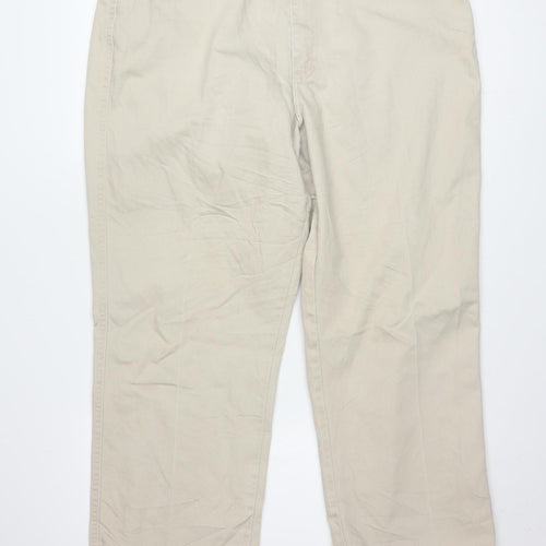 Lee Women Beige Straight Fit Mid Rise Stretch Jeans Size 18