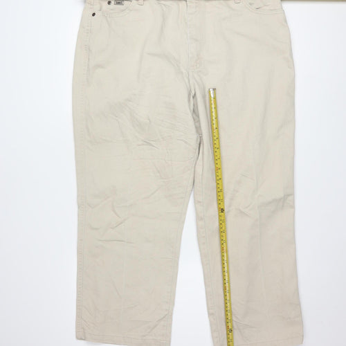 Lee Women Beige Straight Fit Mid Rise Stretch Jeans Size 18