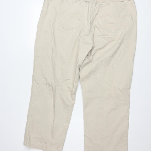 Lee Women Beige Straight Fit Mid Rise Stretch Jeans Size 18