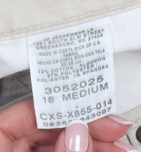 Lee Women Beige Straight Fit Mid Rise Stretch Jeans Size 18