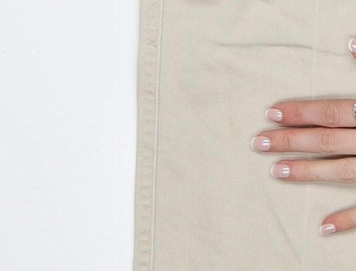Lee Women Beige Straight Fit Mid Rise Stretch Jeans Size 18