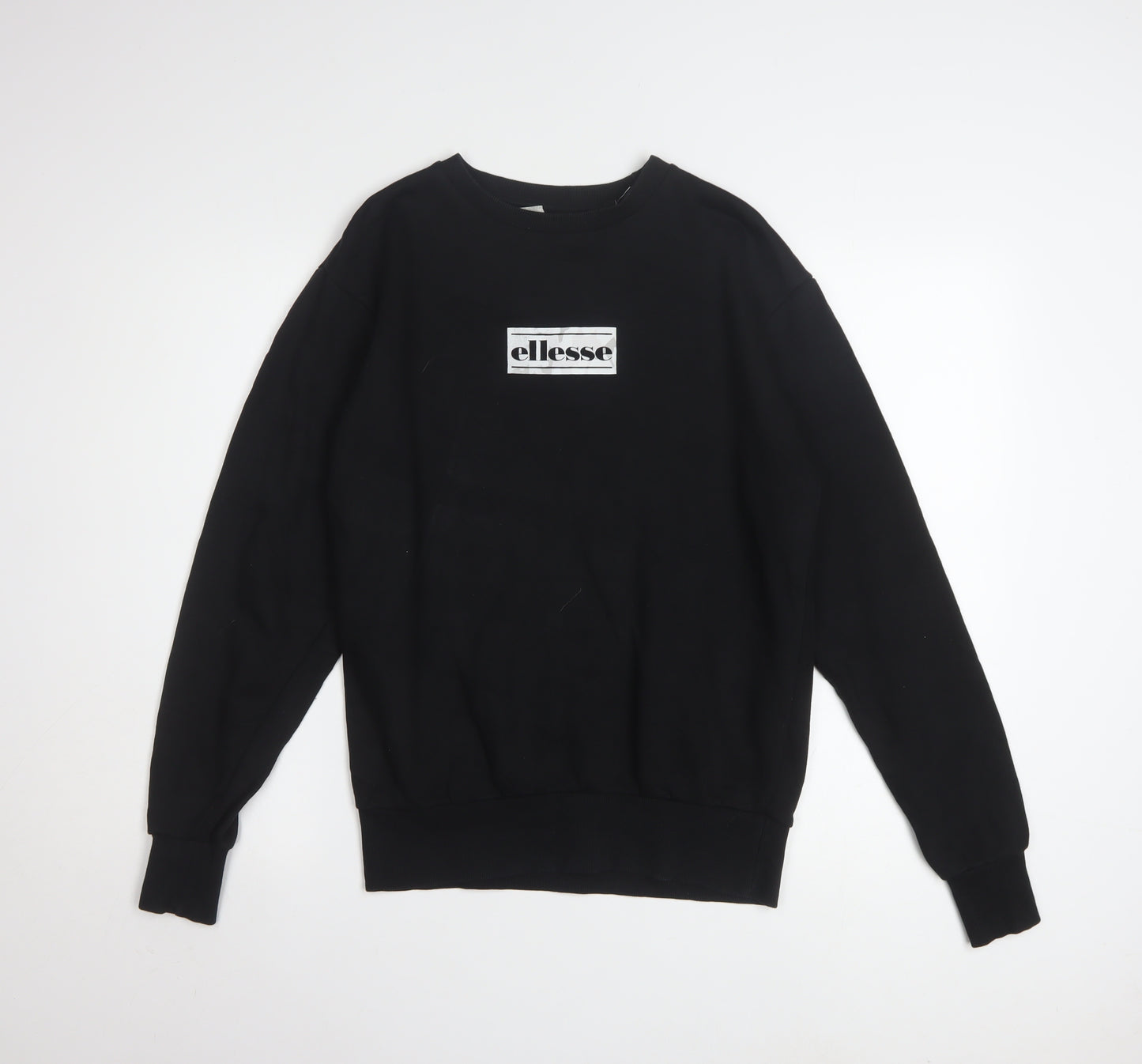 Ellesse Men's Black Small Crew Neck Pullover Sweatshirt
