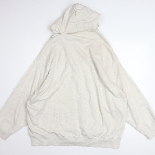 Reebok Men Beige Full Zip Hoodie 2XL Cotton Blend Lightweight