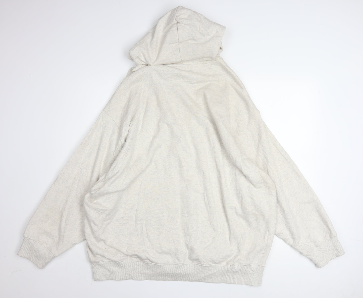 Reebok Men Beige Full Zip Hoodie 2XL Cotton Blend Lightweight