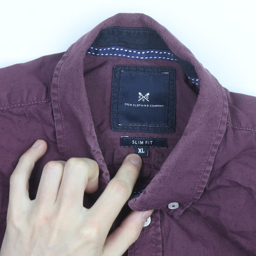 Crew Clothing Men’s Purple Slim Fit XL Button-Down Cotton Shirt