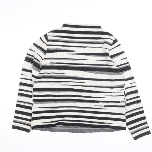 Betty & Co Women’s Black Striped Mock Neck Long Sleeve Knit Jumper Size 12