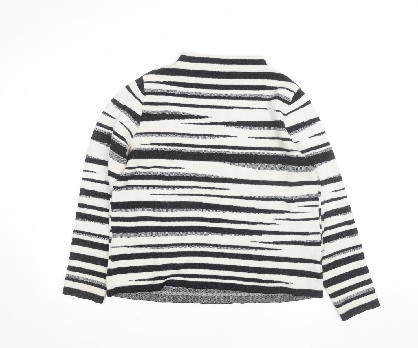 Betty & Co Women’s Black Striped Mock Neck Long Sleeve Knit Jumper Size 12