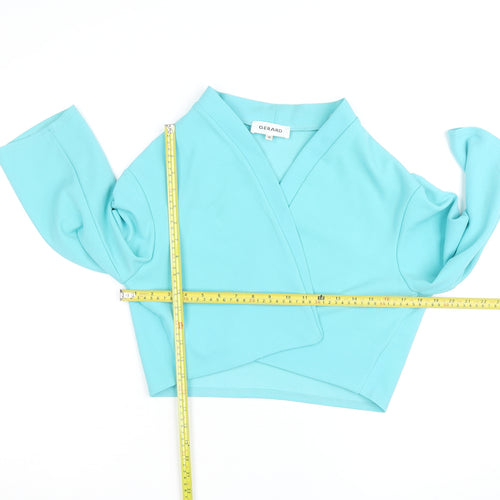 Gerard Women Blue Wrap Jersey Blouse Size 18 3/4 Sleeve