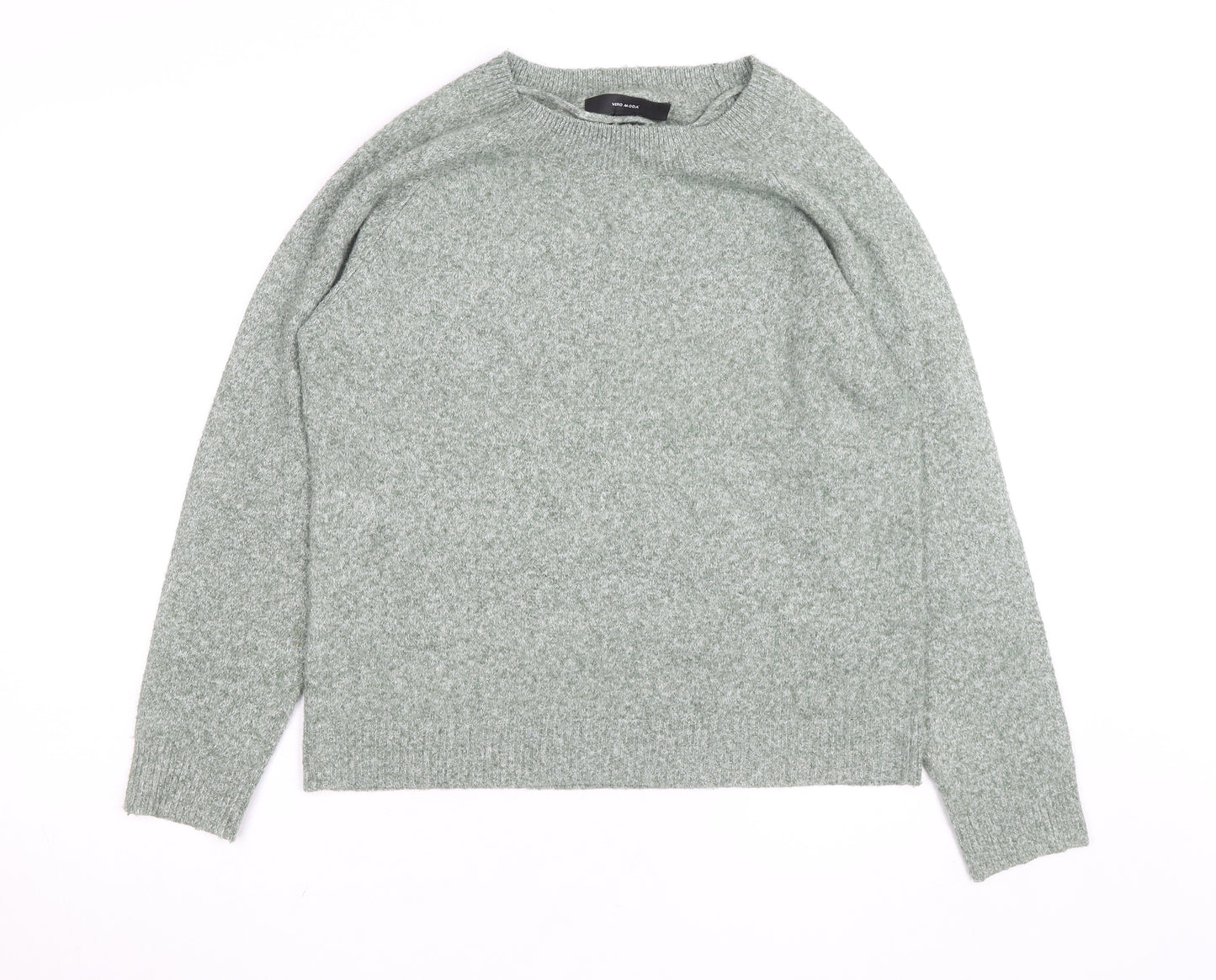Vero Moda Women’s Green Crew Neck Knit Long Sleeve Pullover Jumper L
