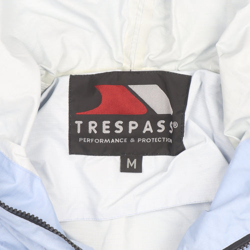 Trespass Women's Blue Hooded Anorak Jacket Medium Lightweight Waterproof