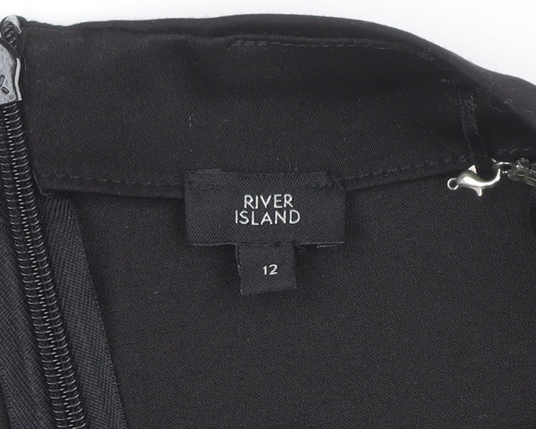 River Island Women’s Black Size 12 Bodycon Party Dress