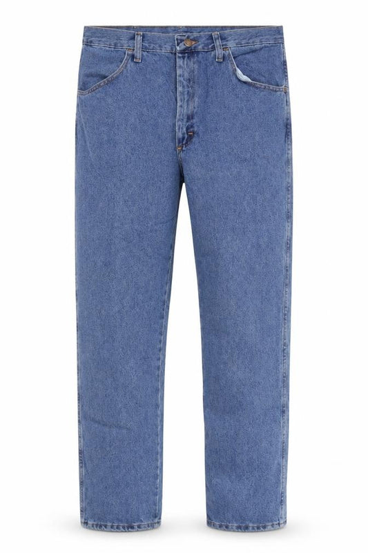 Front view of Rustler Men's Blue Regular Fit Straight Leg 36x34 Denim Jeans