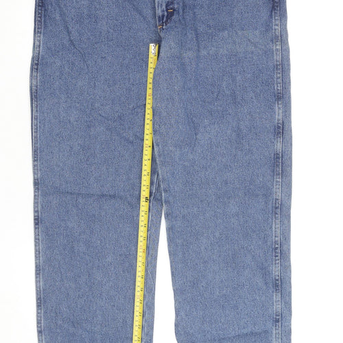 Rustler Men's Blue Regular Fit Straight Leg 36x34 Denim Jeans
