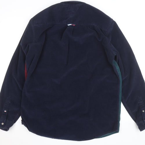 Tommy Jeans Men's Multicoloured Corduroy Button-Up Shirt XL