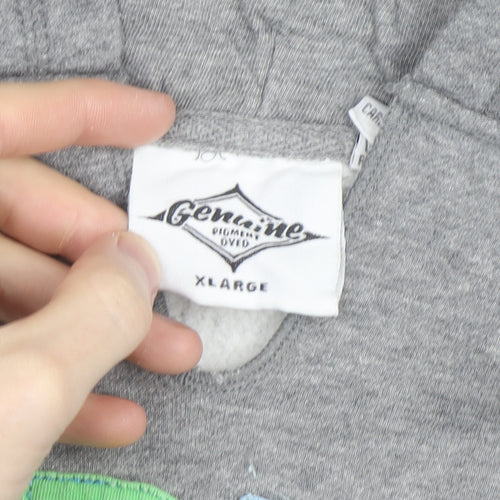 Genuine Pigment Dyed Women's Grey Hoodie XL Tree Hill NC Graphic Pullover