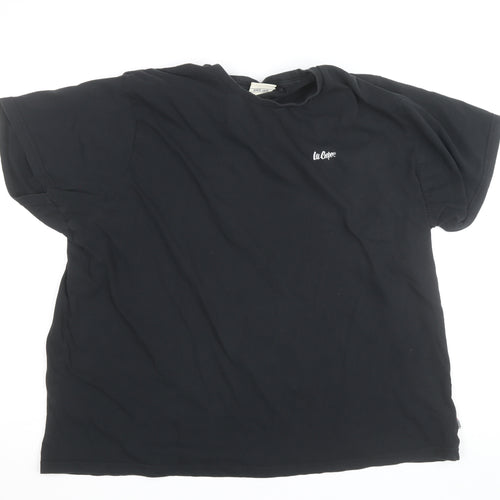 Lee Cooper Men's Black 2XL Short Sleeve Cotton T-Shirt