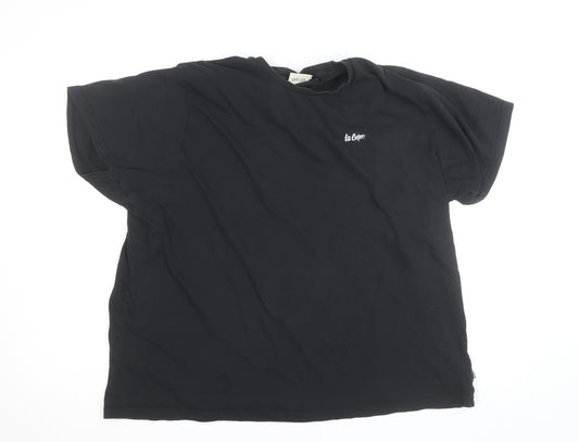 Lee Cooper Men's Black 2XL Short Sleeve Cotton T-Shirt