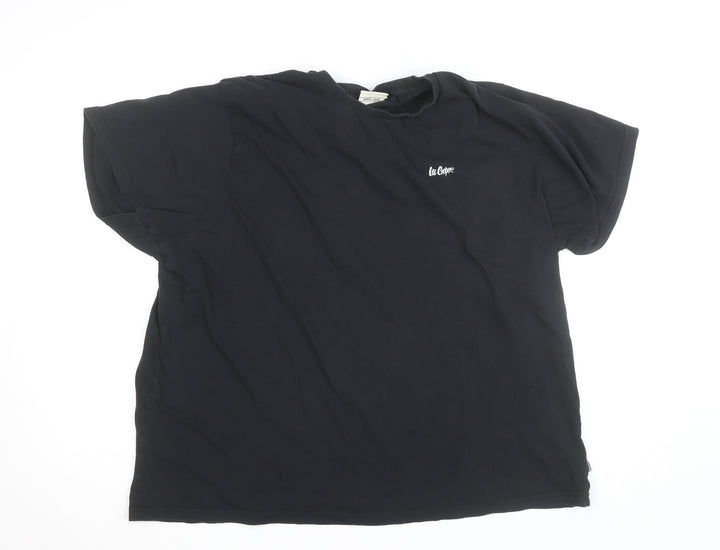 Lee Cooper Men's Black 2XL Short Sleeve Cotton T-Shirt