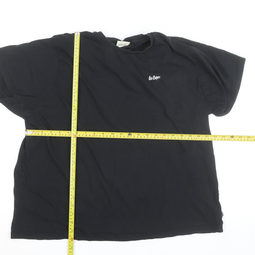 Lee Cooper Men's Black 2XL Short Sleeve Cotton T-Shirt
