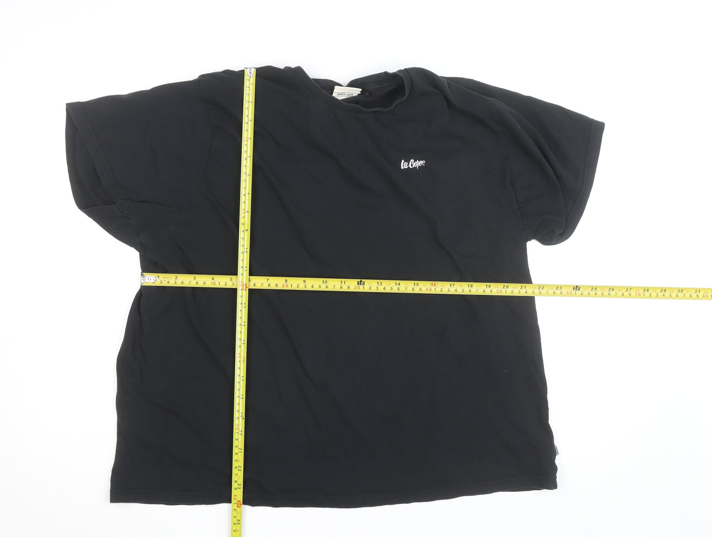 Lee Cooper Men's Black 2XL Short Sleeve Cotton T-Shirt
