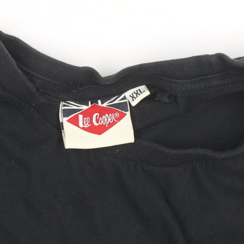 Lee Cooper Men's Black 2XL Short Sleeve Cotton T-Shirt