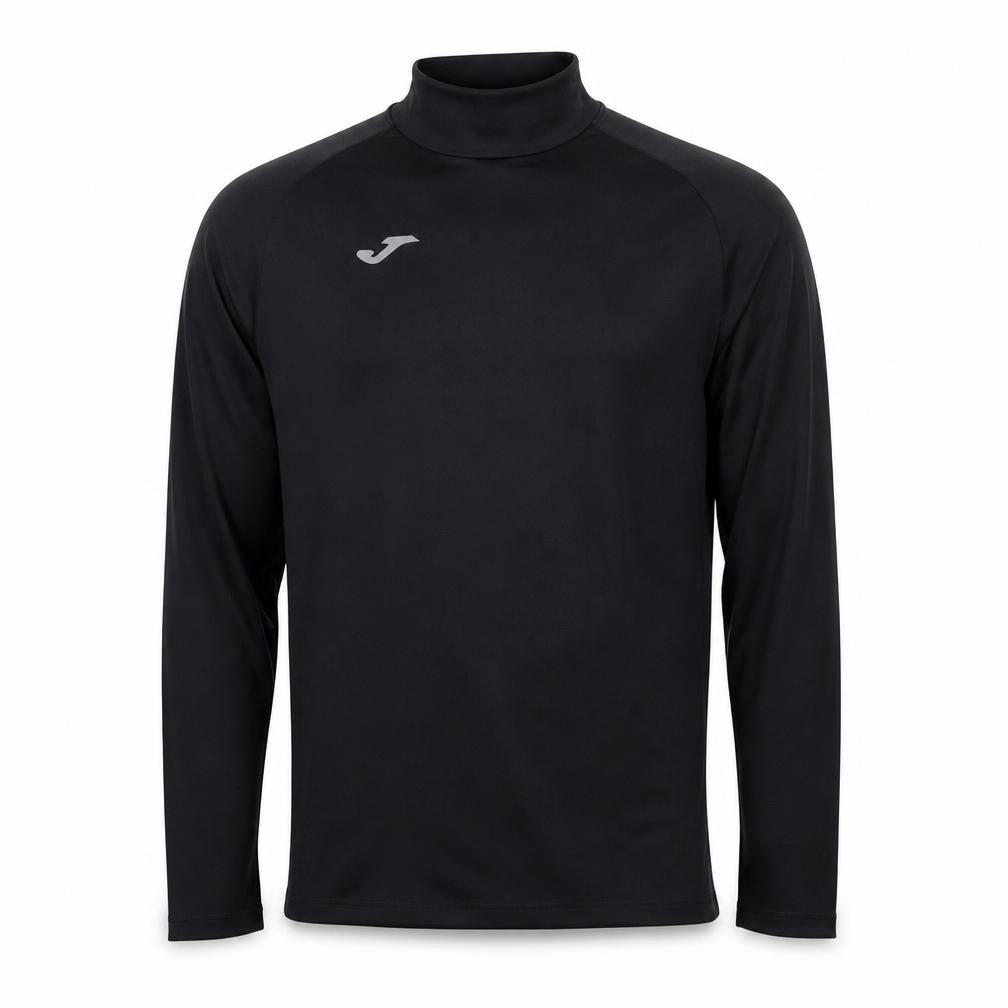 Front view of Joma Men's Black Long Sleeve Mock Neck Compression Top L