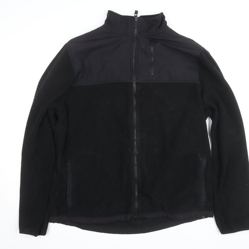 Aeropostale Men's Black Fleece Softshell Windbreaker Jacket XL