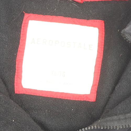 Aeropostale Men's Black Fleece Softshell Windbreaker Jacket XL