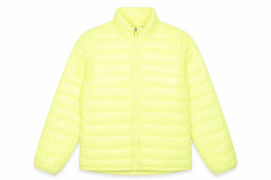 Front view of H&M Yellow Teen girls’ 14 lightweight puffer active jacket