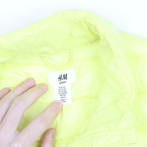 H&M Yellow Teen Girls 14 Lightweight Puffer Active Jacket