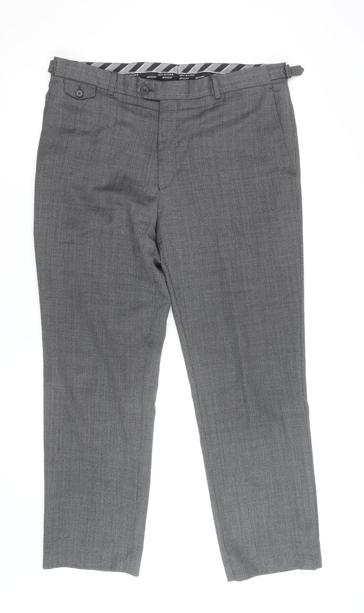 Jeff Banks Men’s Grey Check Dress Pants 36W 31L Regular Fit