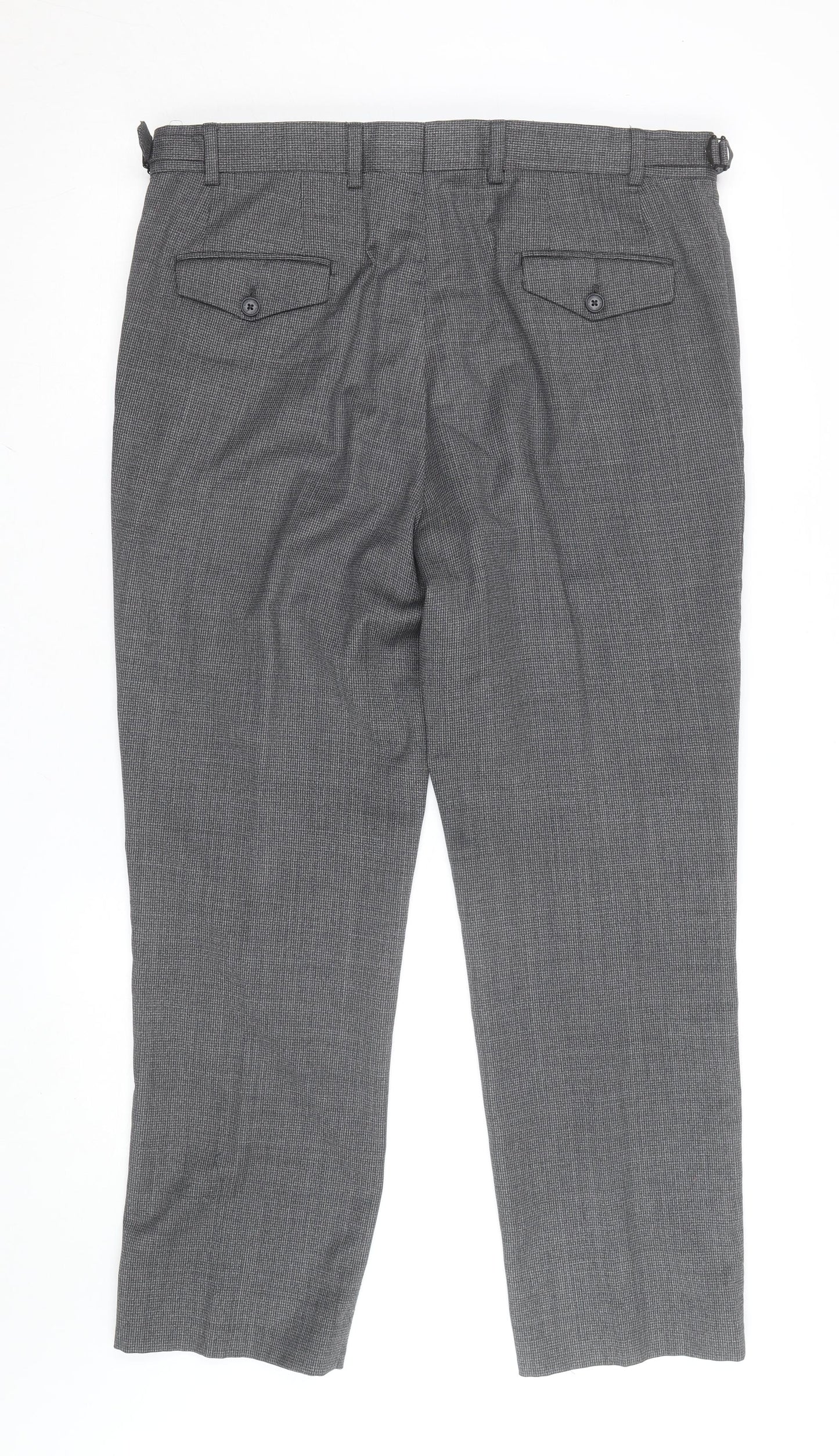 Jeff Banks Men’s Grey Check Dress Pants 36W 31L Regular Fit