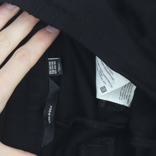 Vero Moda Womens Black XS Jogger Trousers Cotton Blend Drawstring Elastic Waist