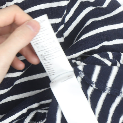 Joules Women Navy White Striped Hoodie Jumper UK 8 Cotton
