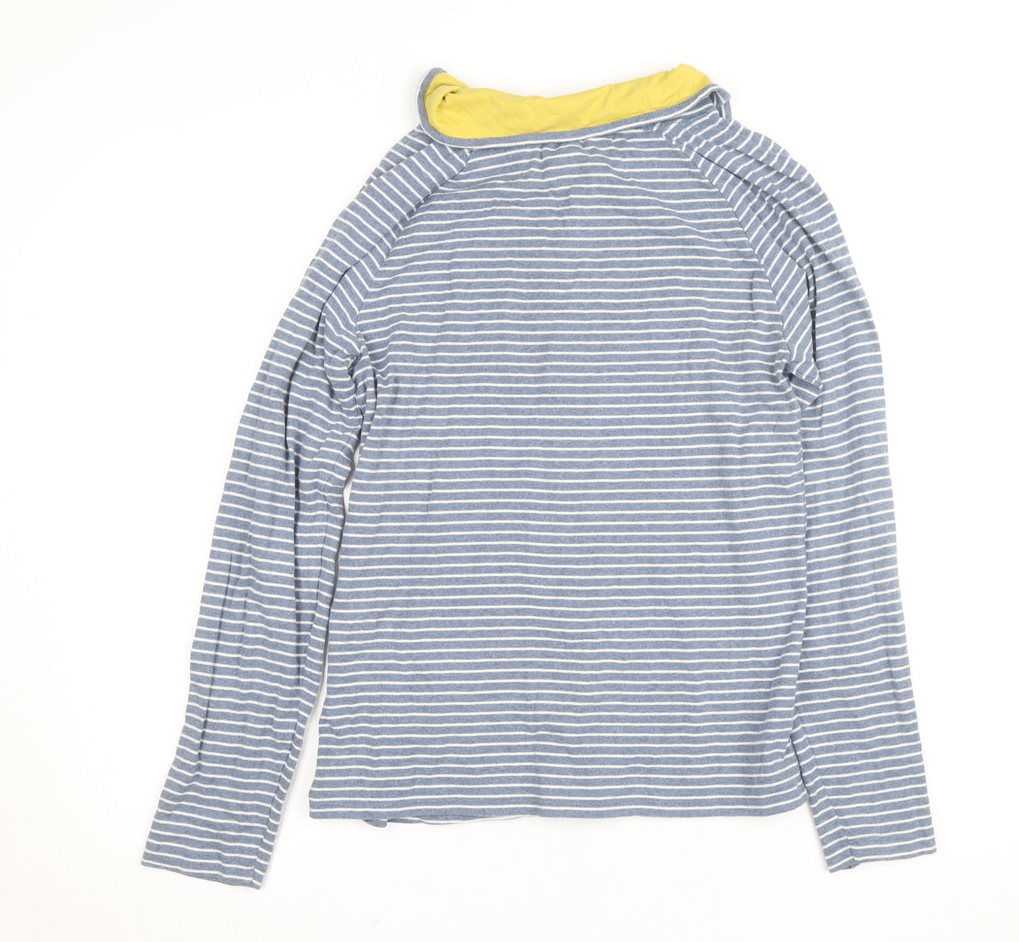 White Stuff Women's Blue Striped Collared Button-Up Shirt UK 14