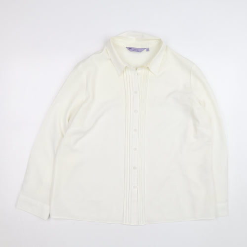 Honor Millburn Women's Ivory Button-Up Long Sleeve Blouse Size 20