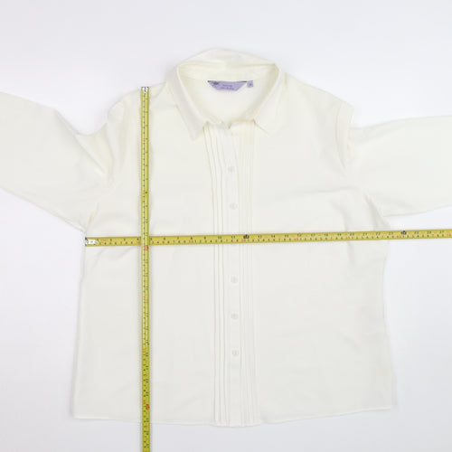 Honor Millburn Women's Ivory Button-Up Long Sleeve Blouse Size 20