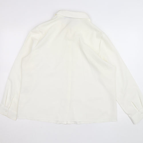 Honor Millburn Women's Ivory Button-Up Long Sleeve Blouse Size 20
