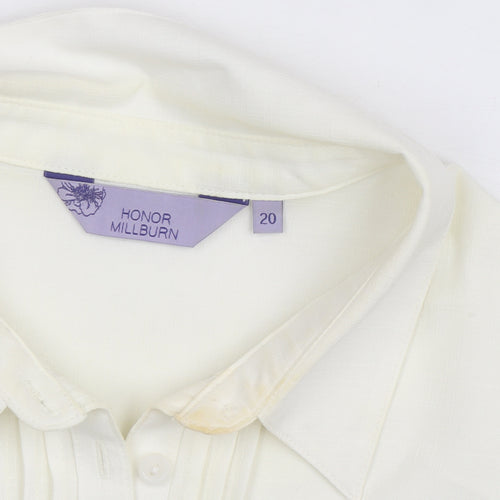 Honor Millburn Women's Ivory Button-Up Long Sleeve Blouse Size 20