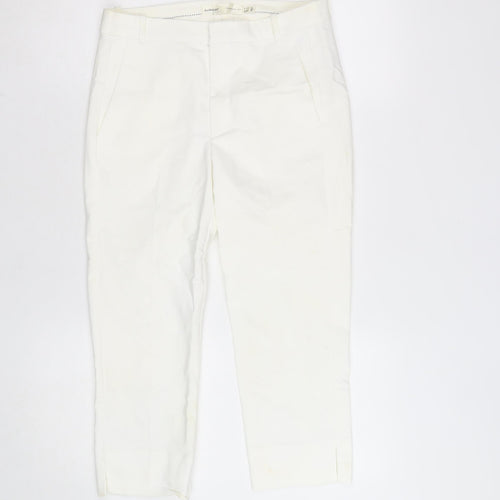 InWear Women Ivory Cropped Trousers UK 8 Cotton Blend