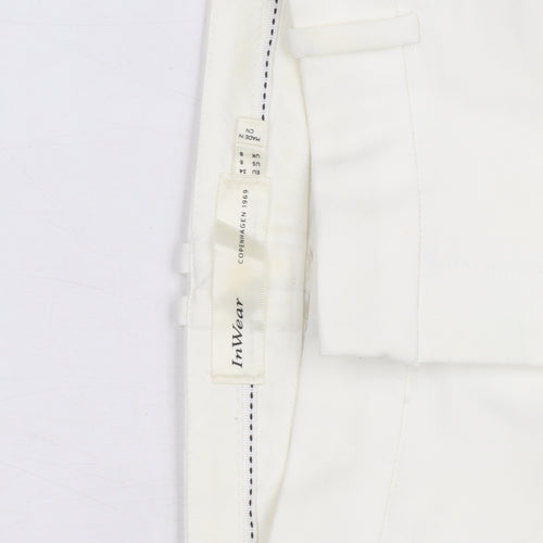 InWear Women Ivory Cropped Trousers UK 8 Cotton Blend
